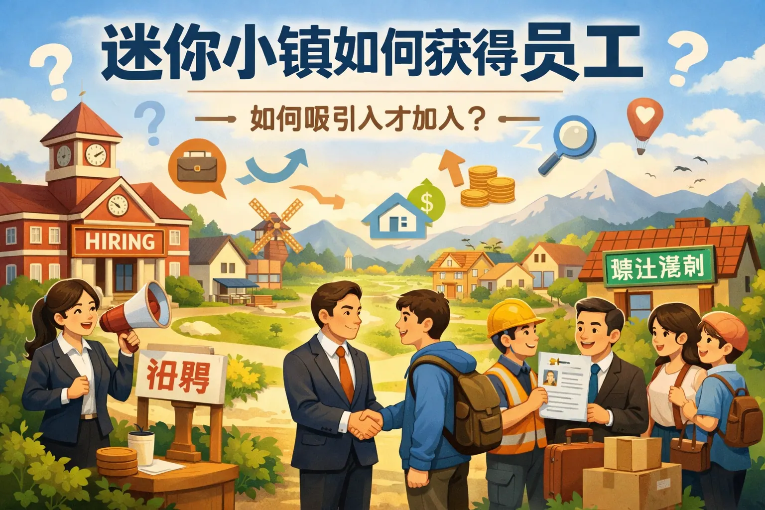 迷你小镇如何获得员工