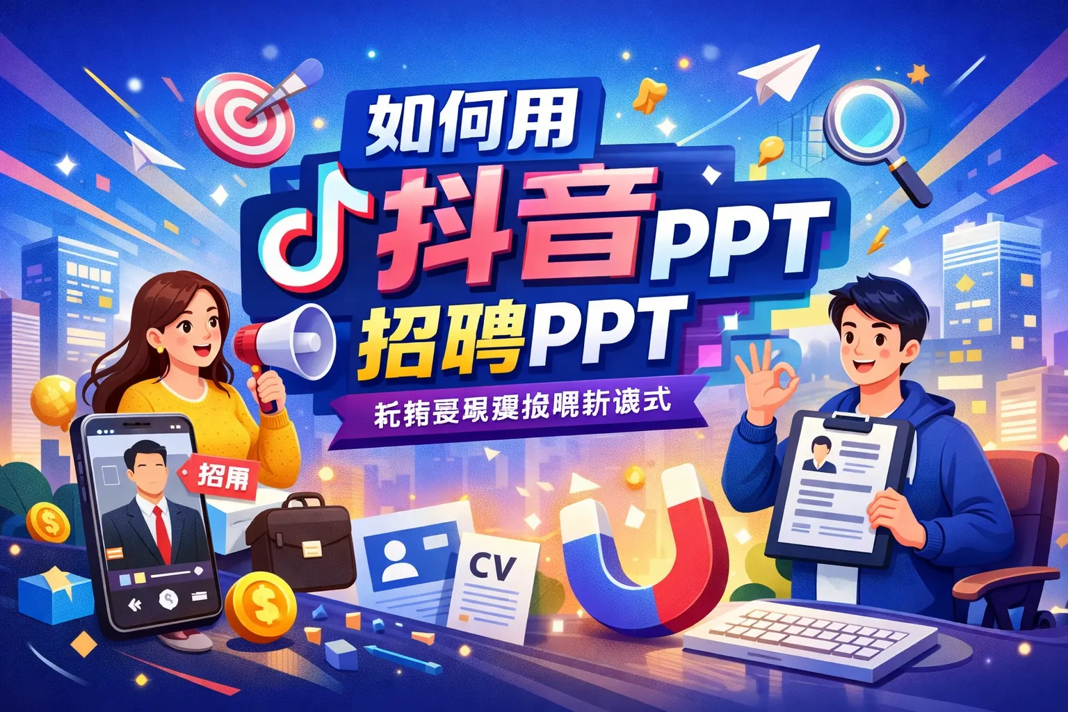 如何用抖音招聘PPT