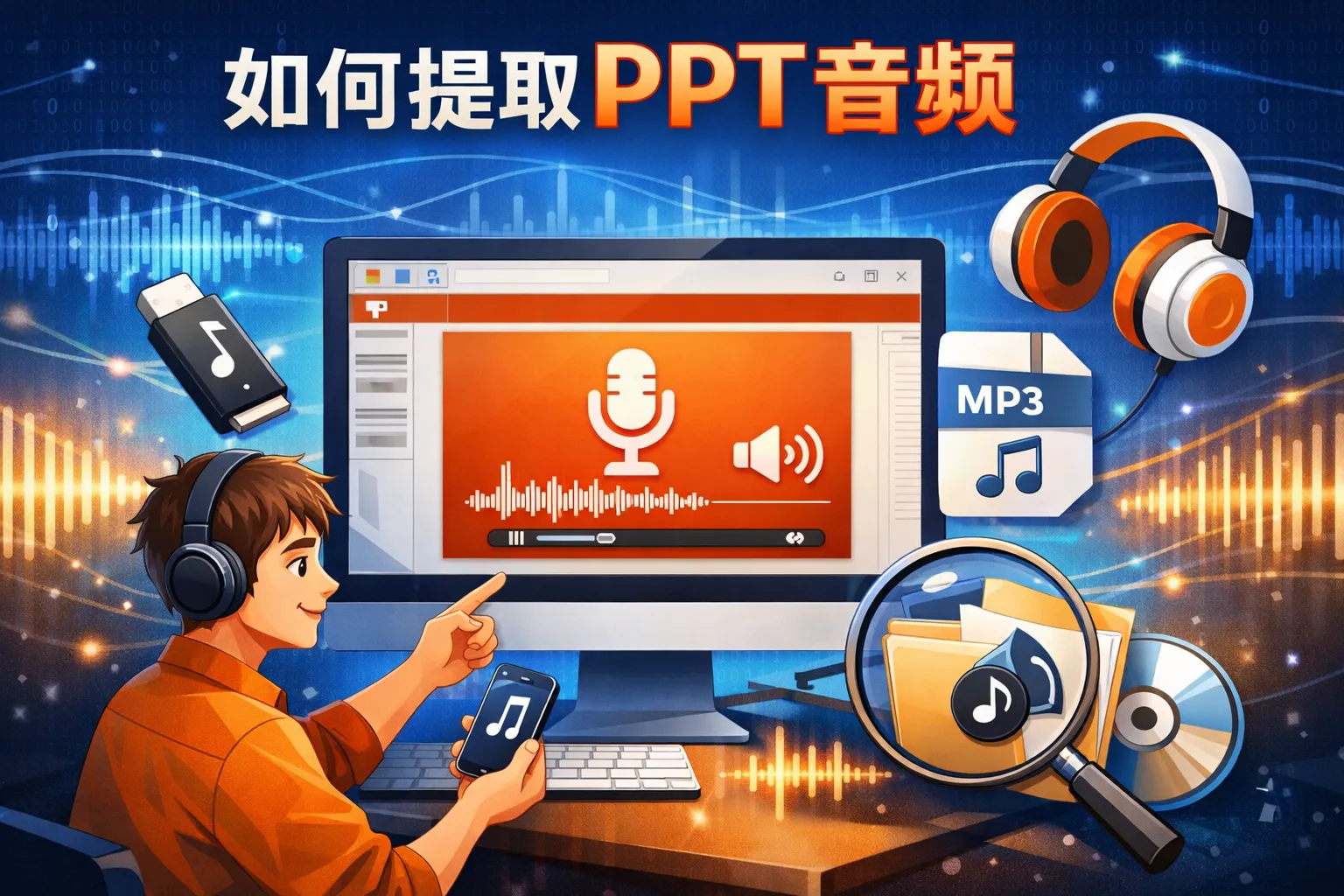 如何 提取ppt音频