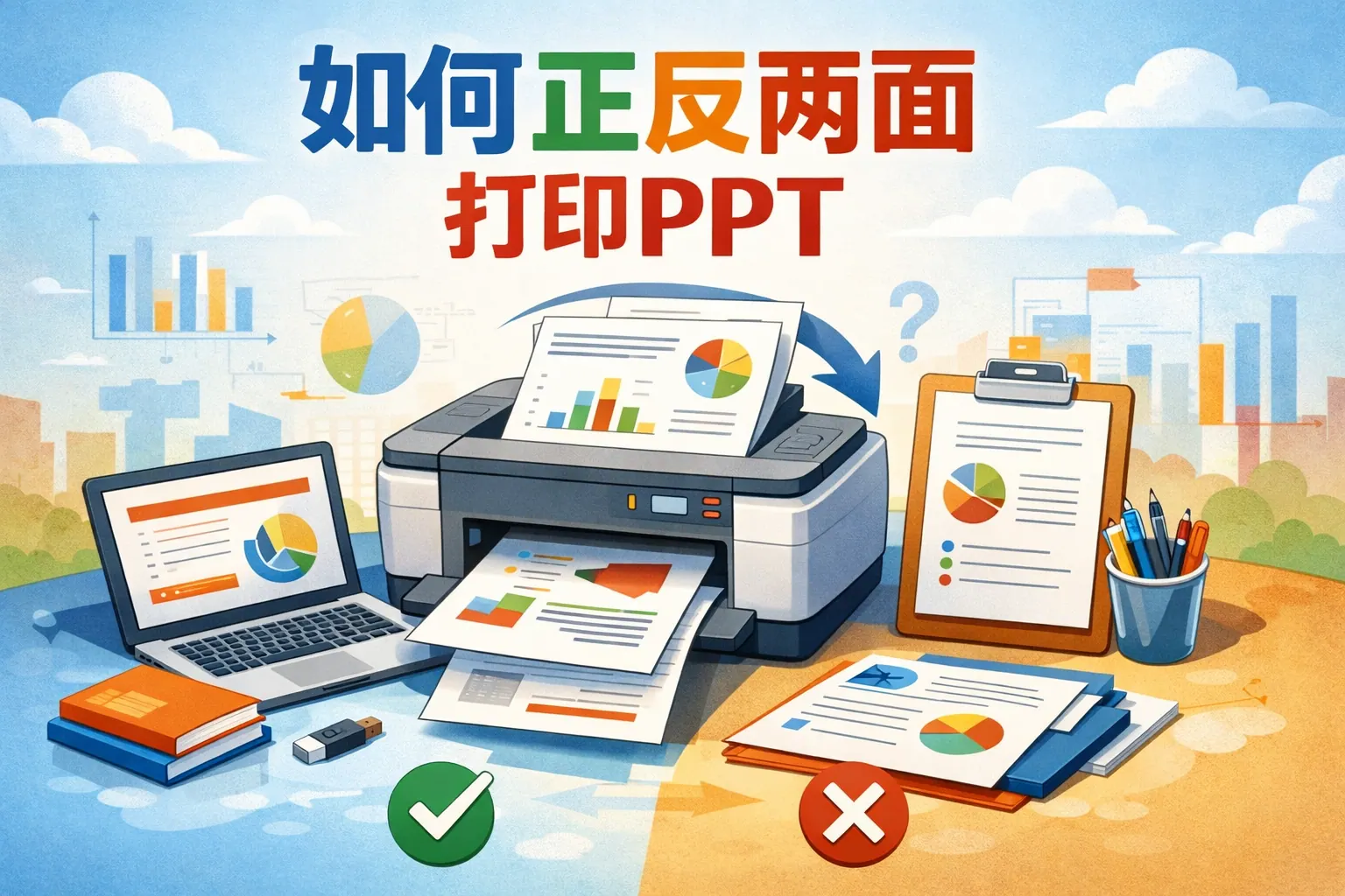 如何正反两面打印ppt