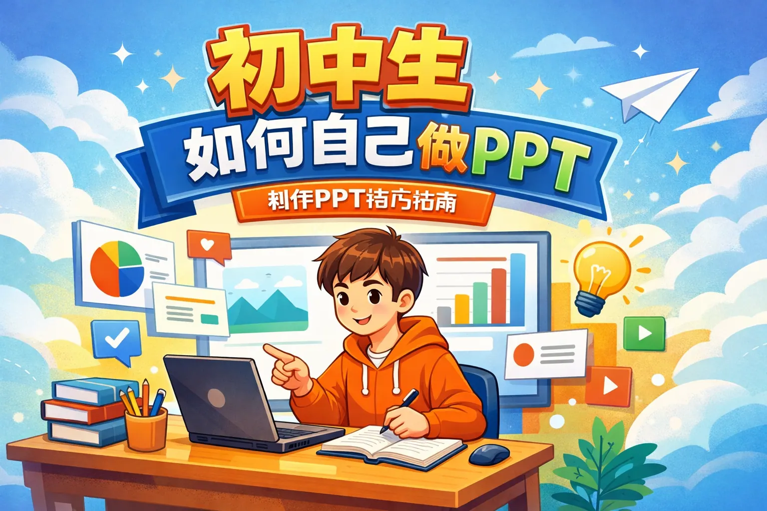 初中生如何自己做ppt