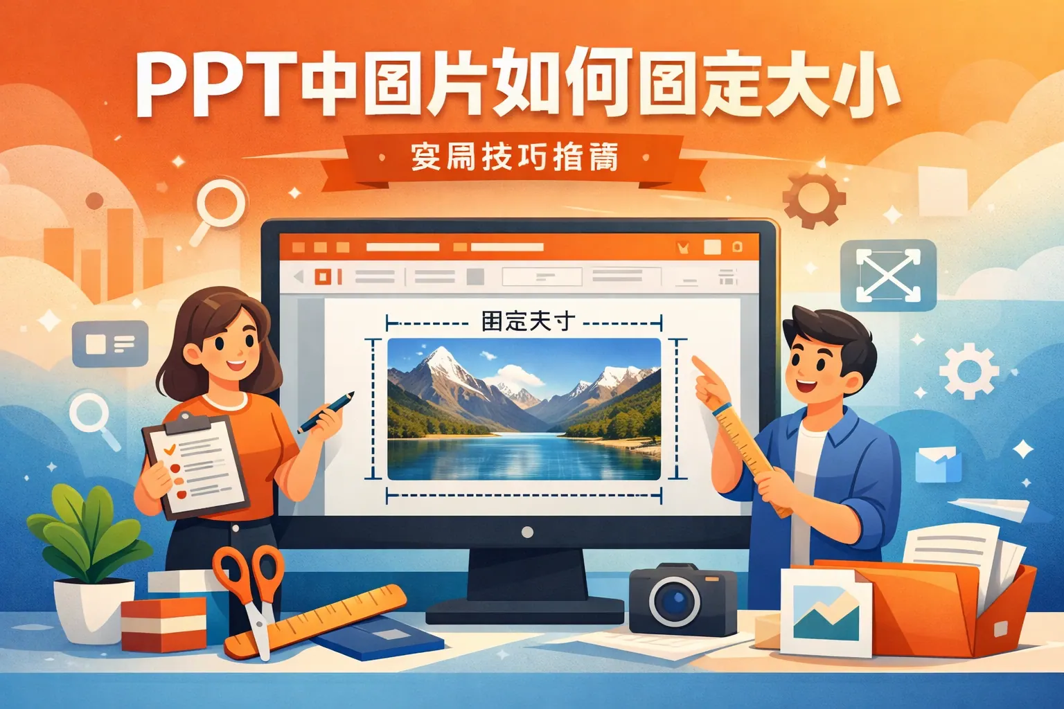 ppt中图片如何固定大小的图片