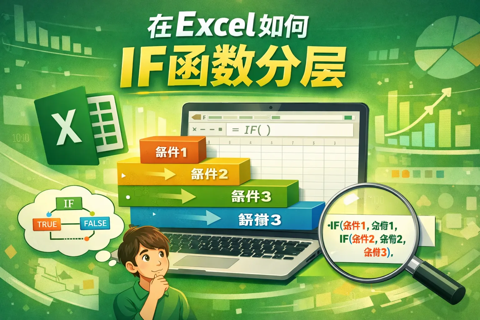 在excel如何if函数分层