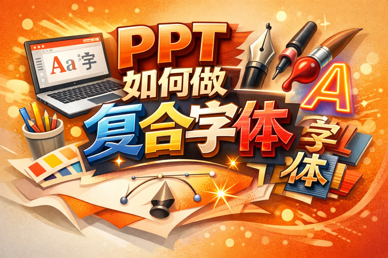 ppt如何做复合字体