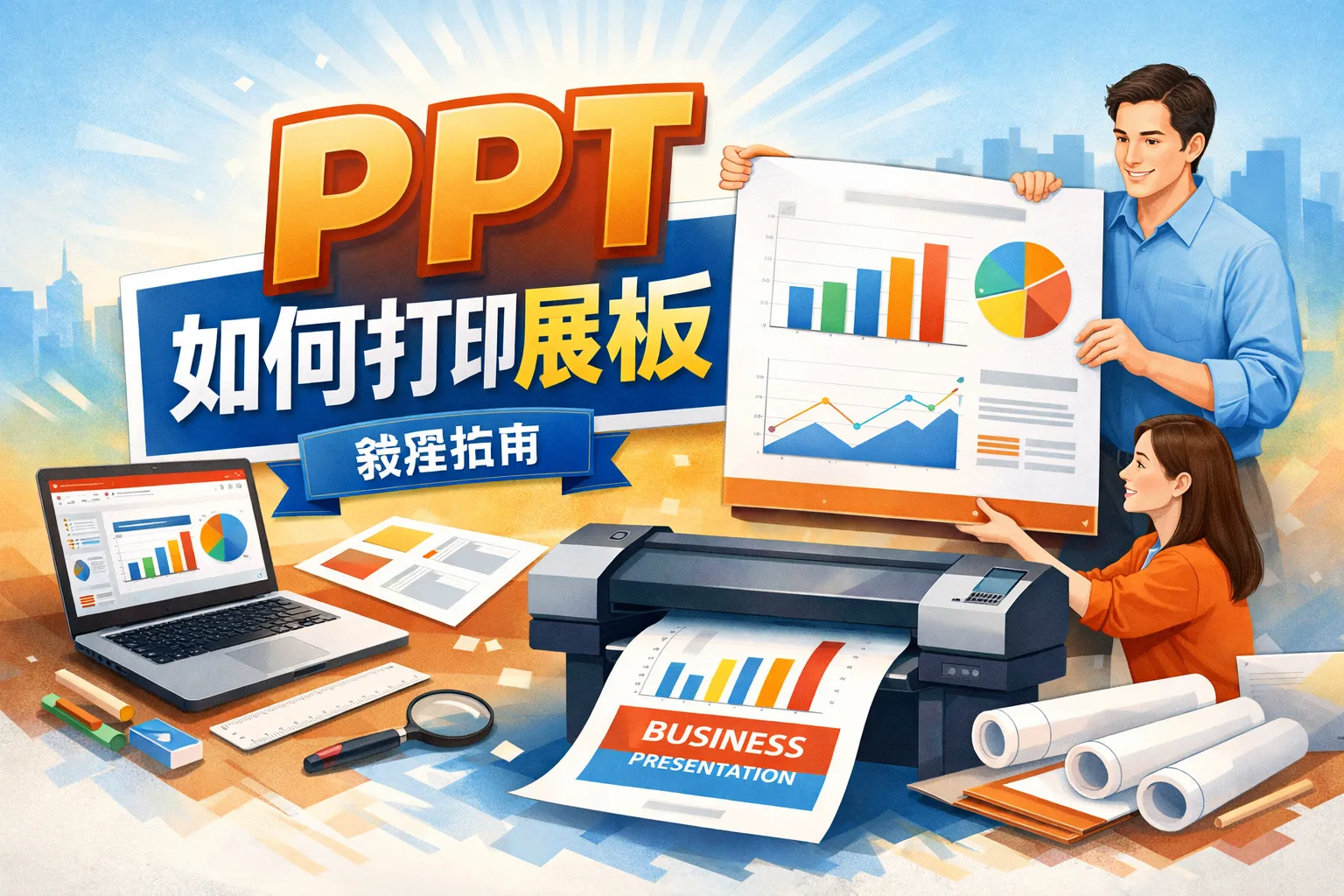 ppt如何打印展板