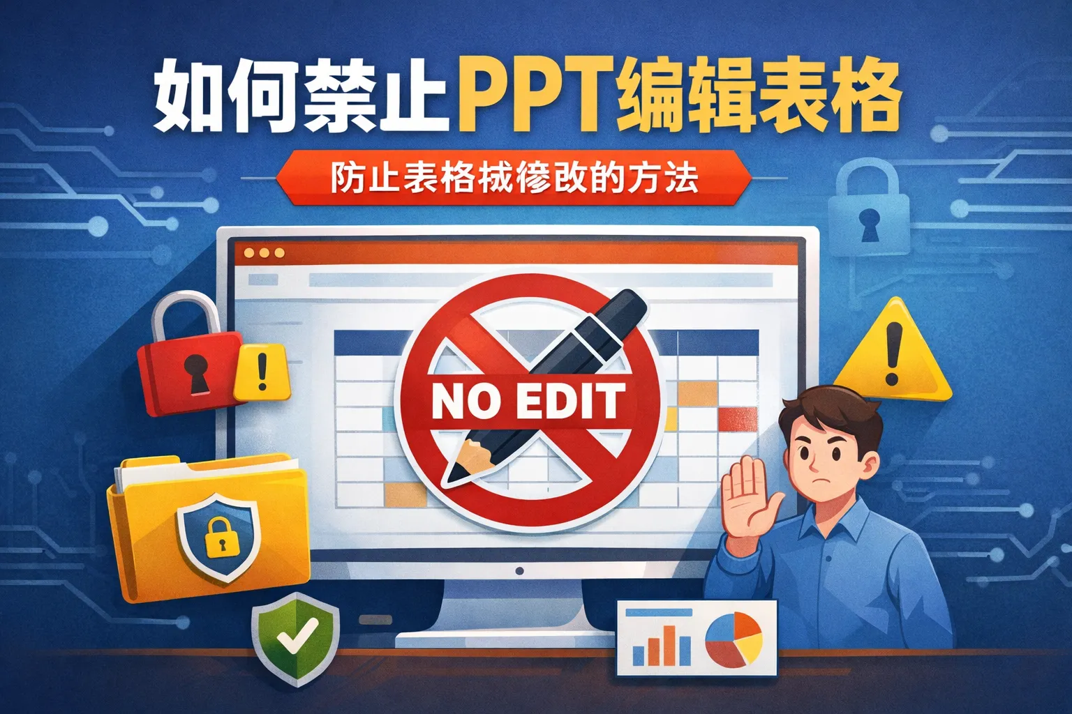 如何禁止ppt编辑表格