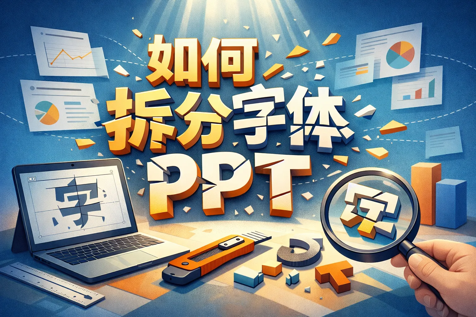 如何拆分字体ppt