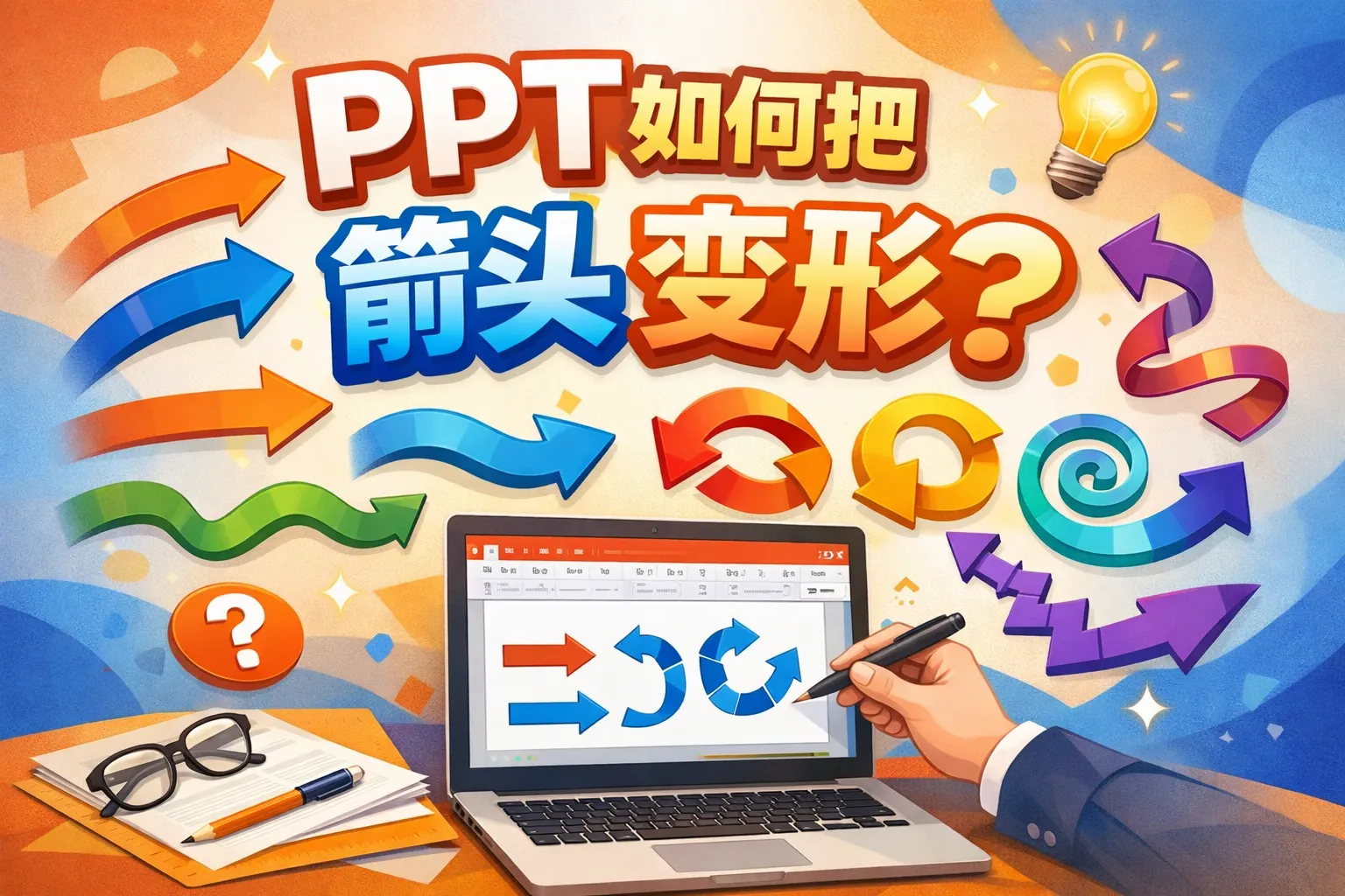 ppt如何把箭头变形