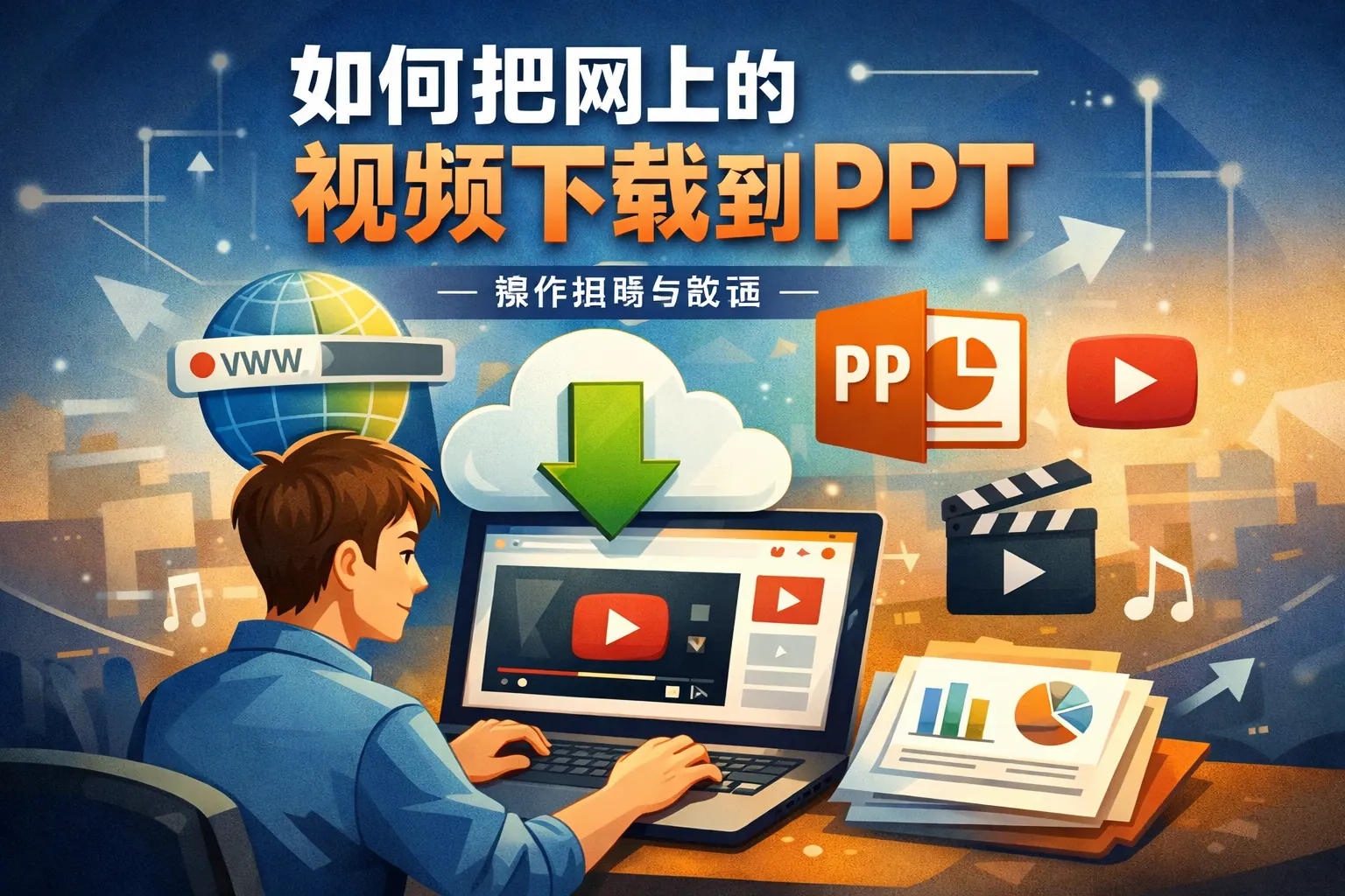如何把网上的视屏下载到ppt