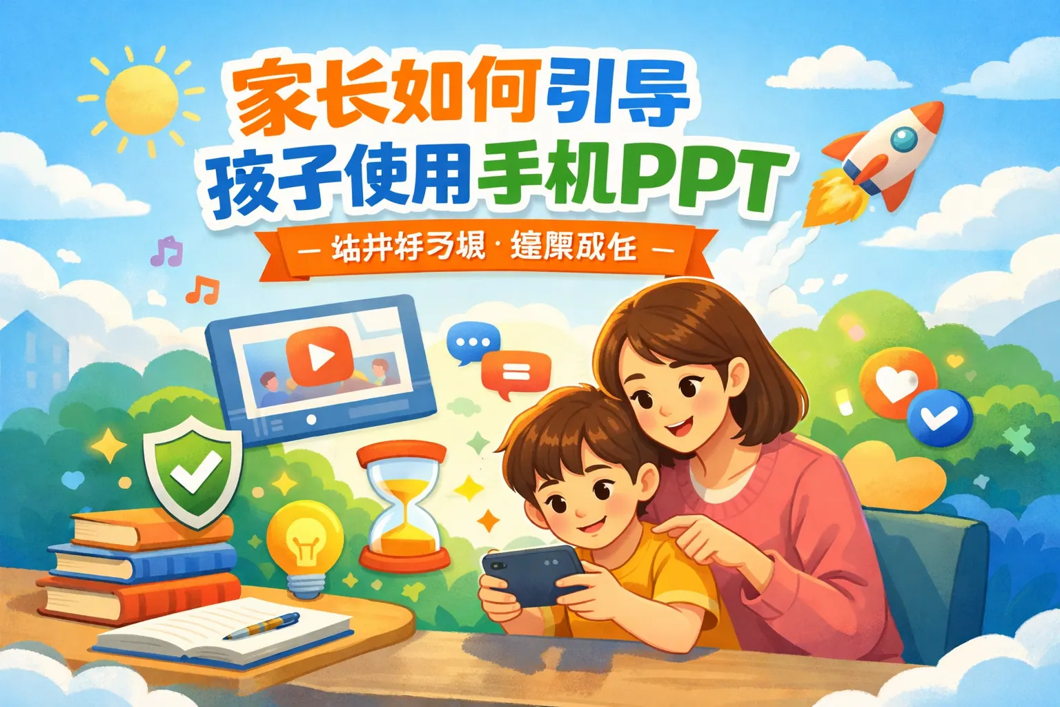 家长如何引导孩子使用手机PPT