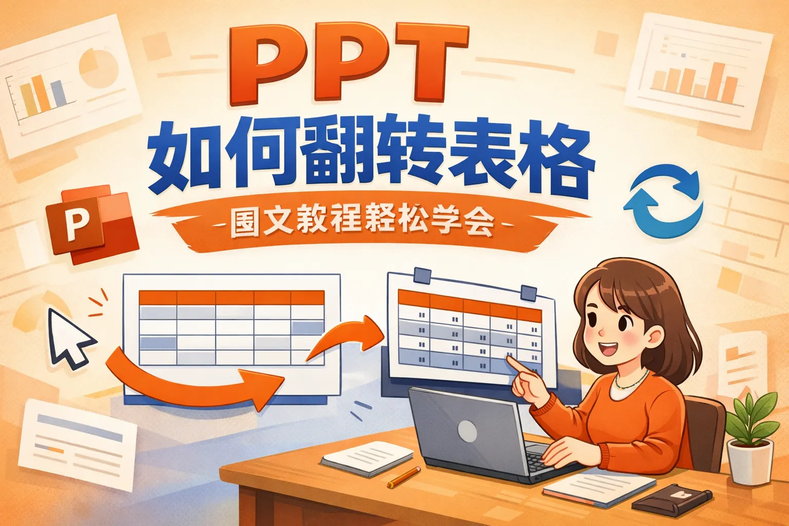 ppt如何翻转表格