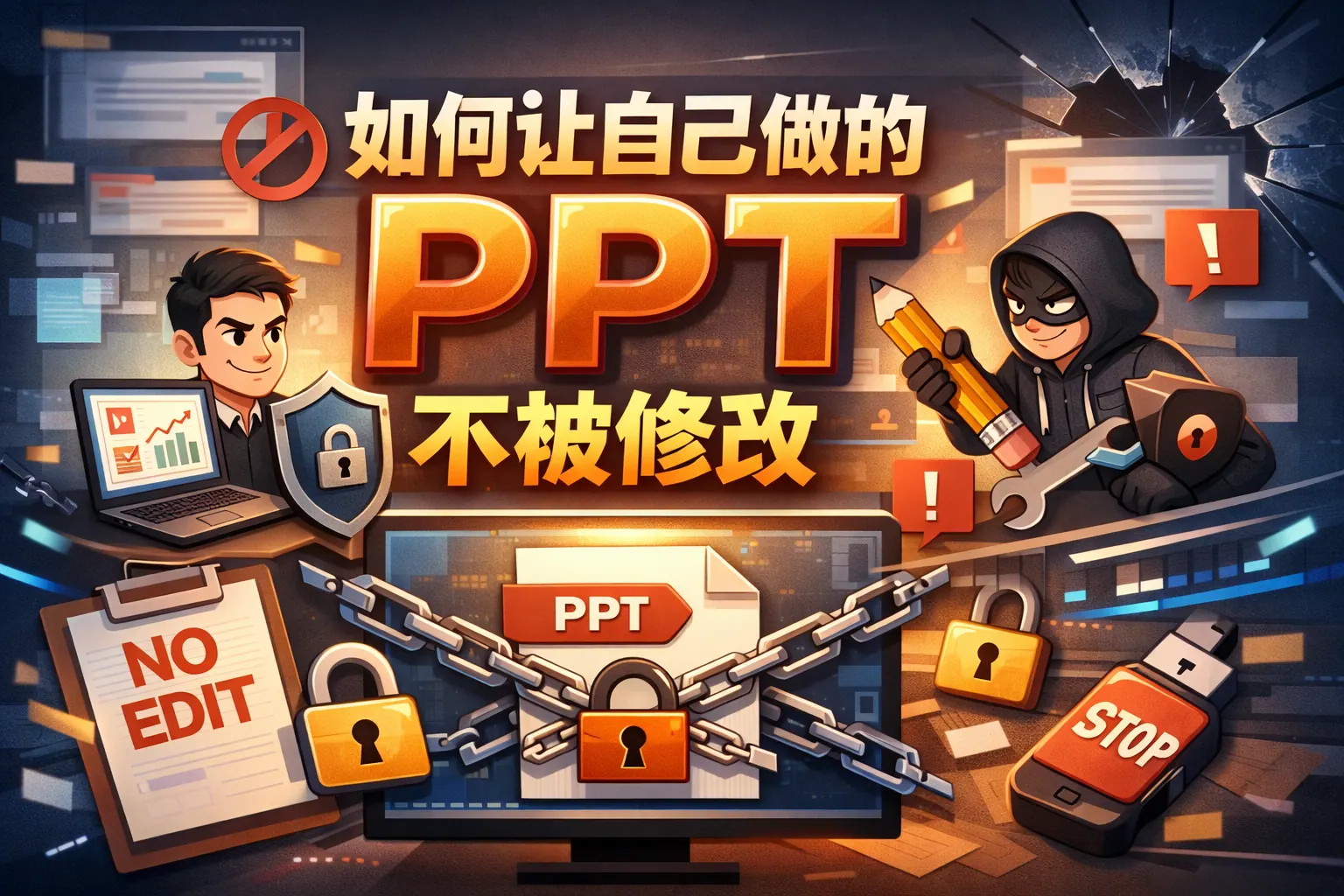 如何让自己做的ppt不被修改