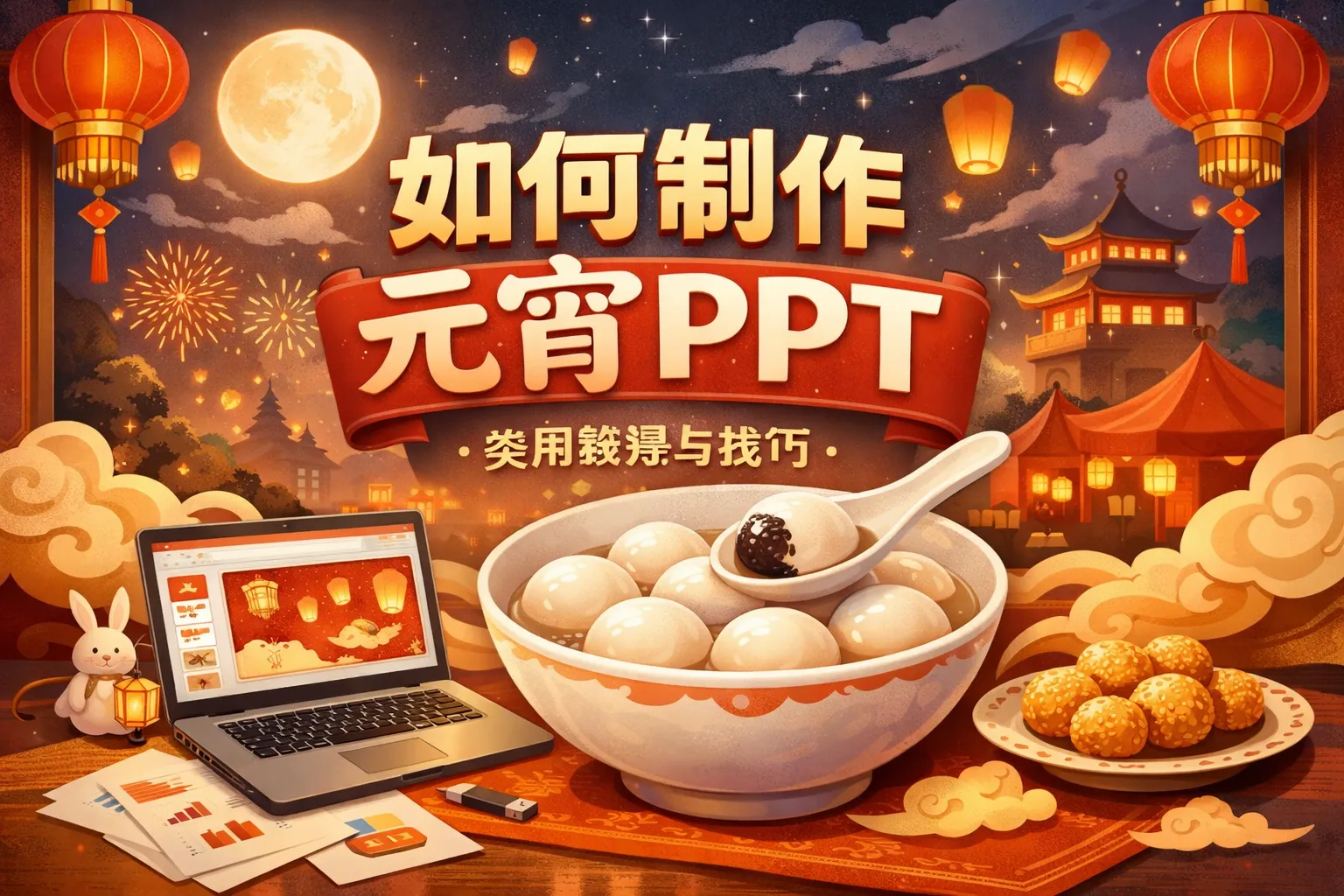 如何制作元宵ppt