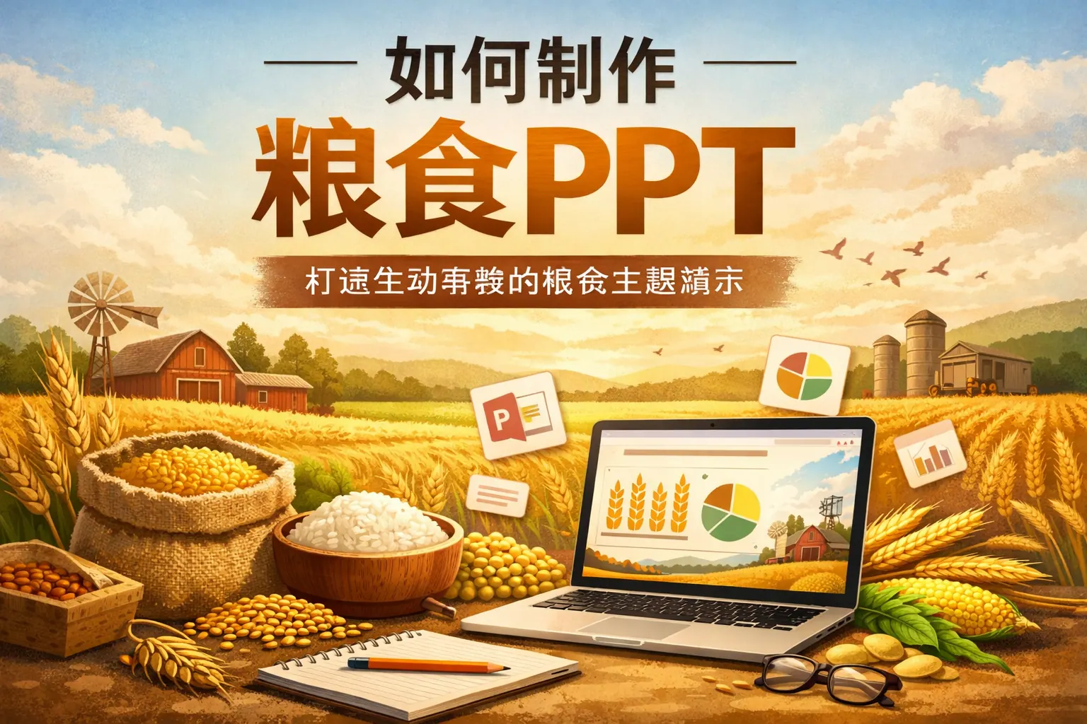 如何制作粮食ppt