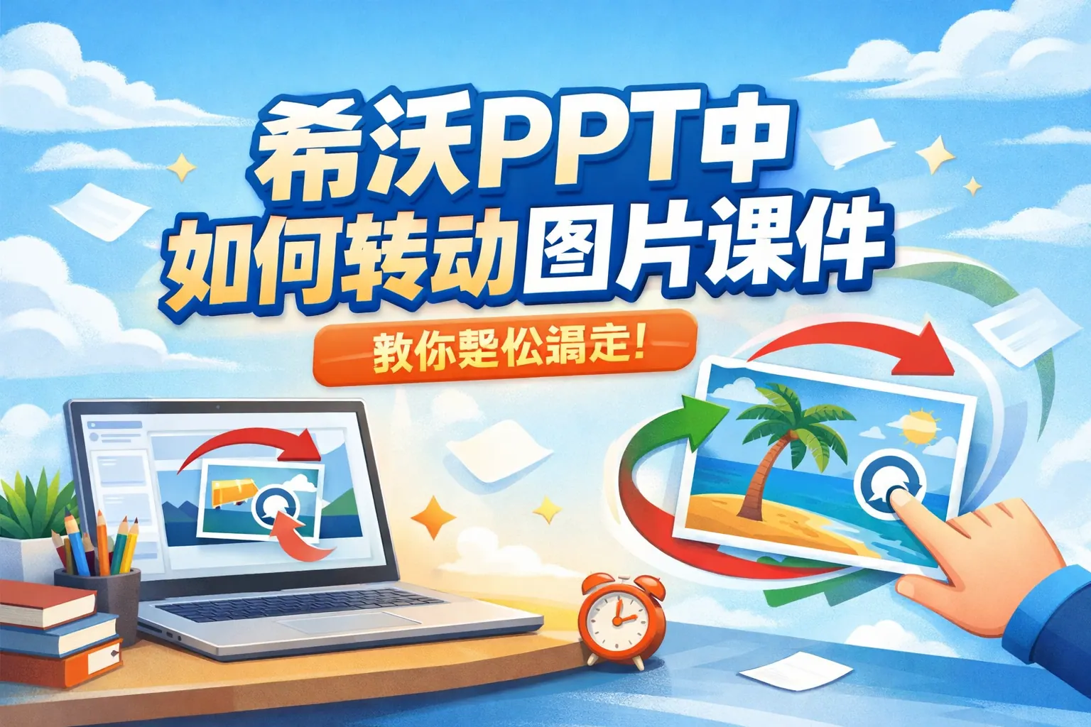 希沃ppt中如何转动图片课件