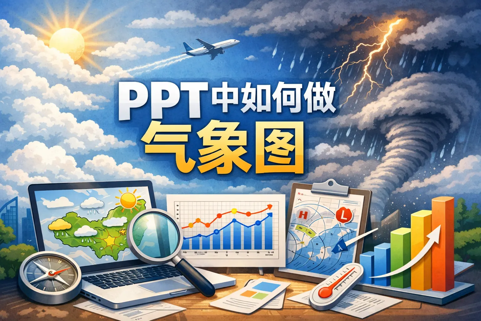 ppt中如何做气象图
