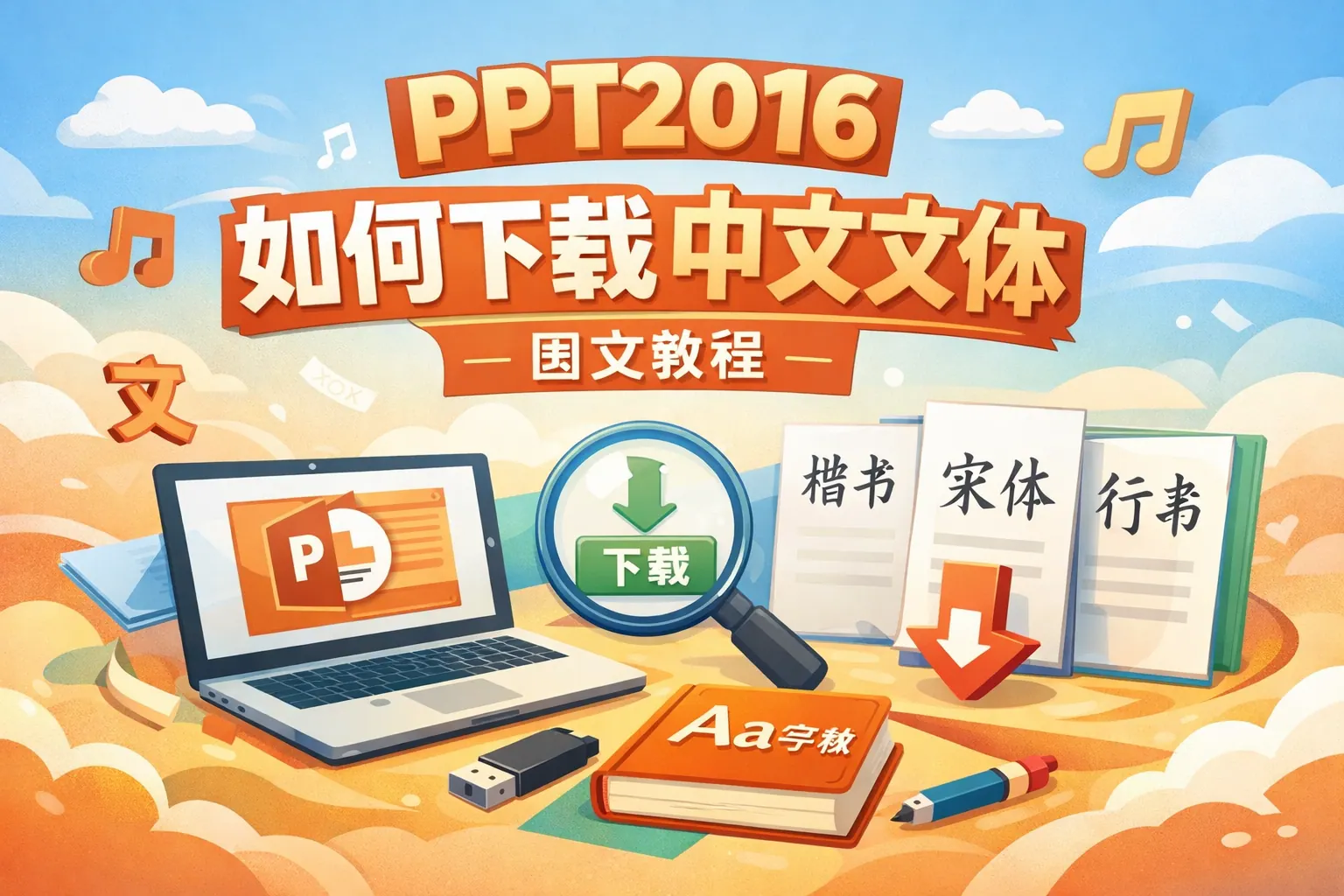 ppt2016如何下载中文文体