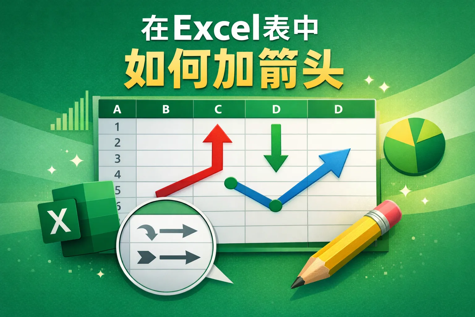 在excel表中如何加箭头