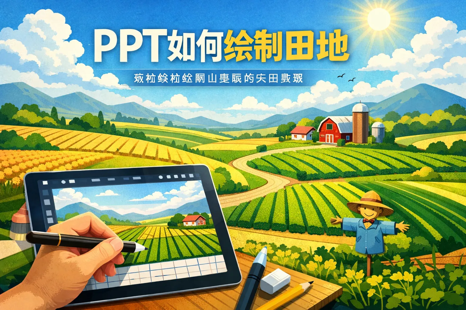 ppt如何绘制田地