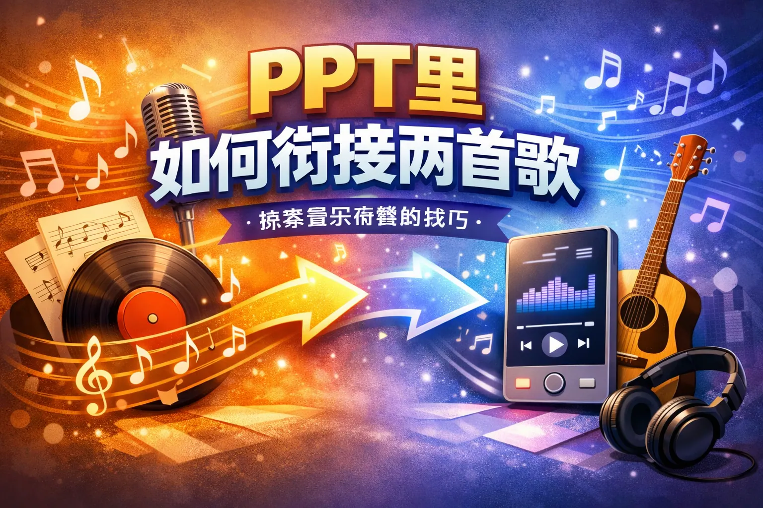 ppt里如何衔接两首歌