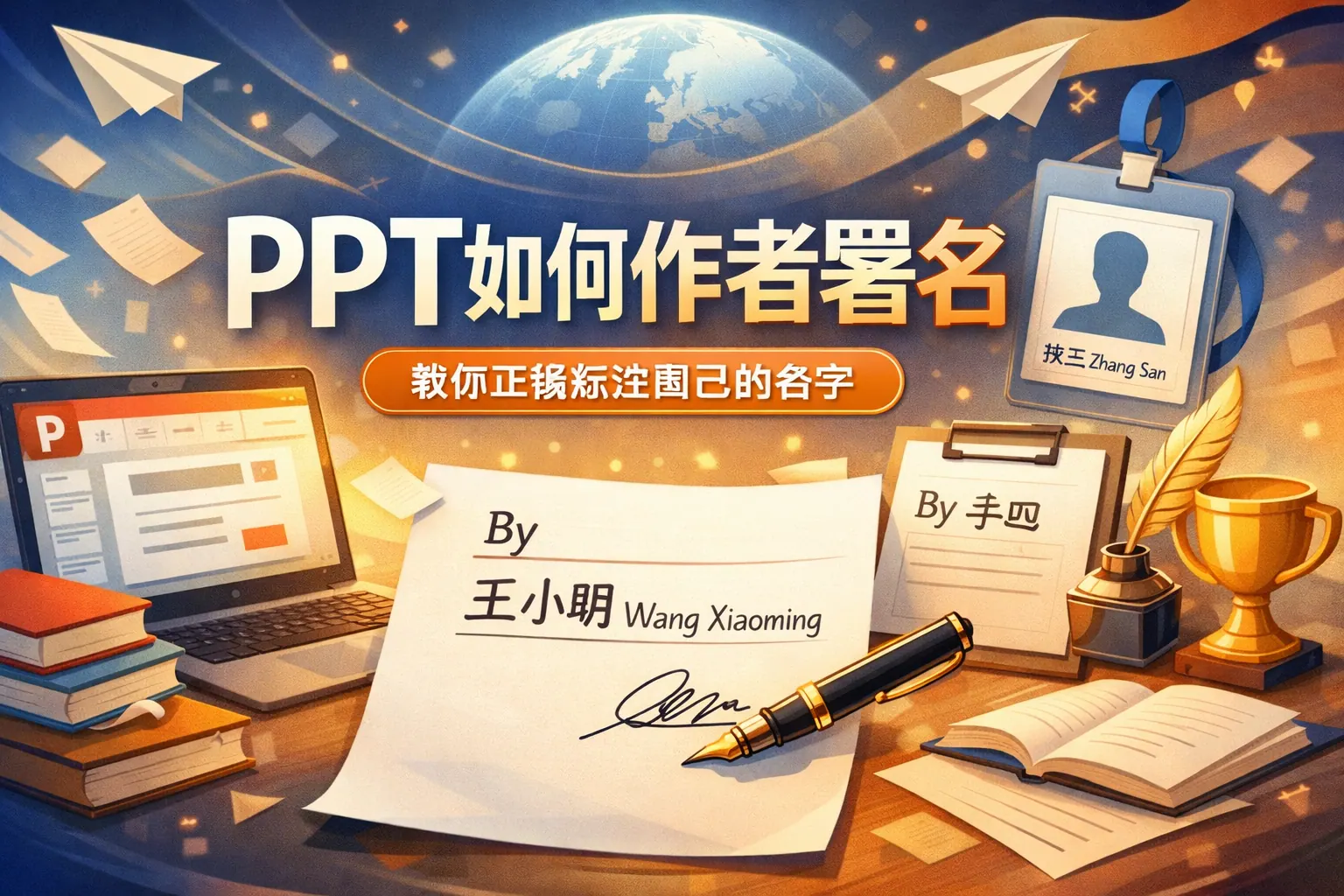 ppt如何作者署名