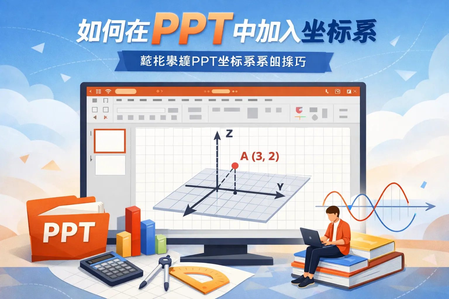 如何在PPT 中加入坐标系
