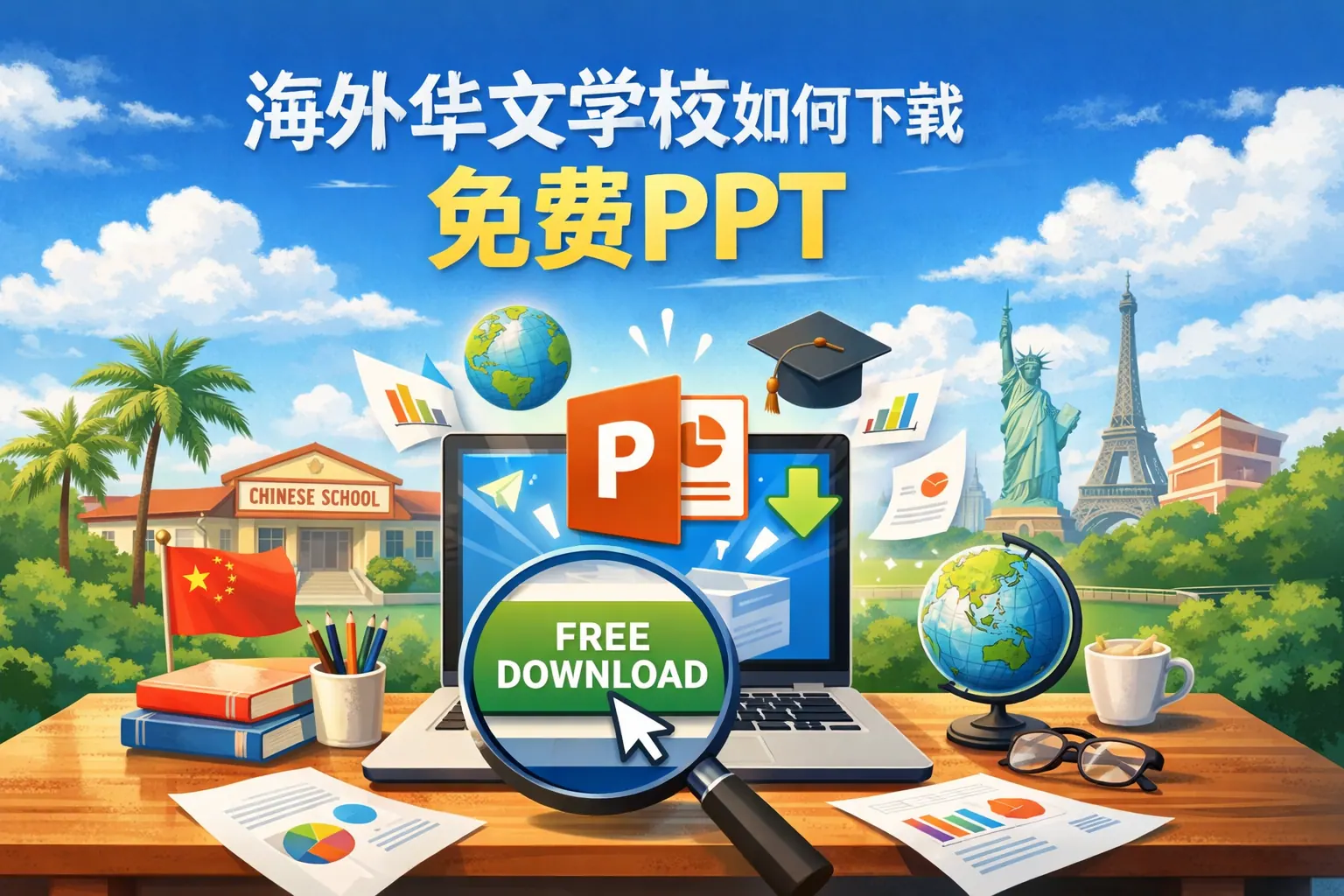 海外华文学校如何下载免费ppt
