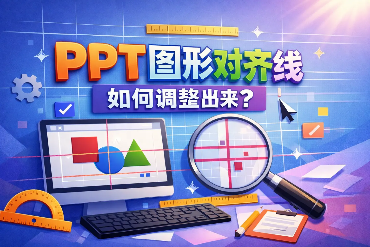 ppt图形对齐线如何调整出来