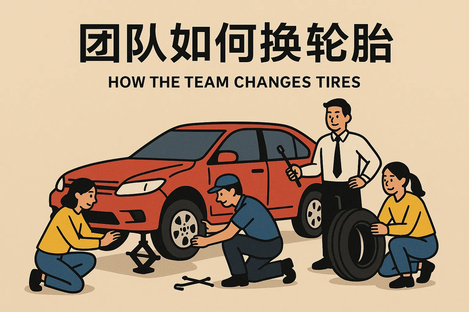 团队如何换轮胎