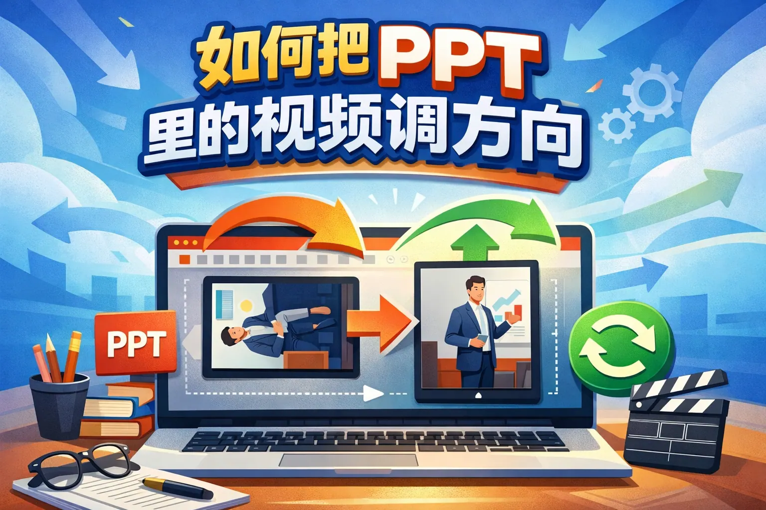 如何把ppt里的视频调方向