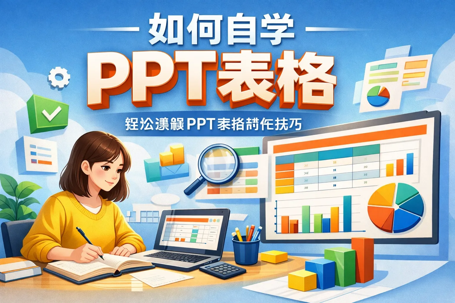 如何自学ppt表格