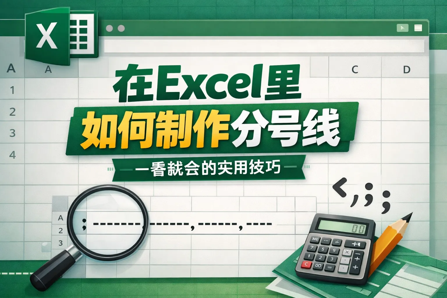 在excel里如何制作分号线