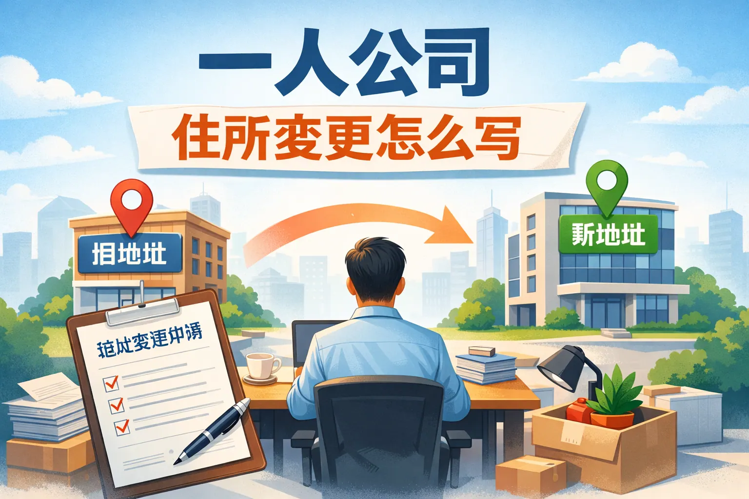 一人公司住所变更怎么写