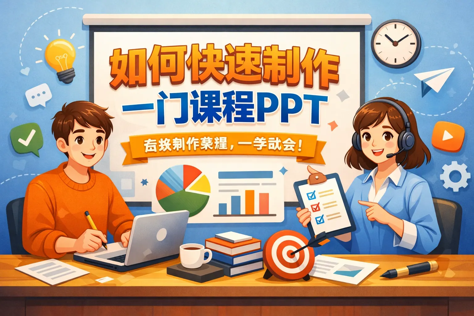 如何快速制作一门课程ppt