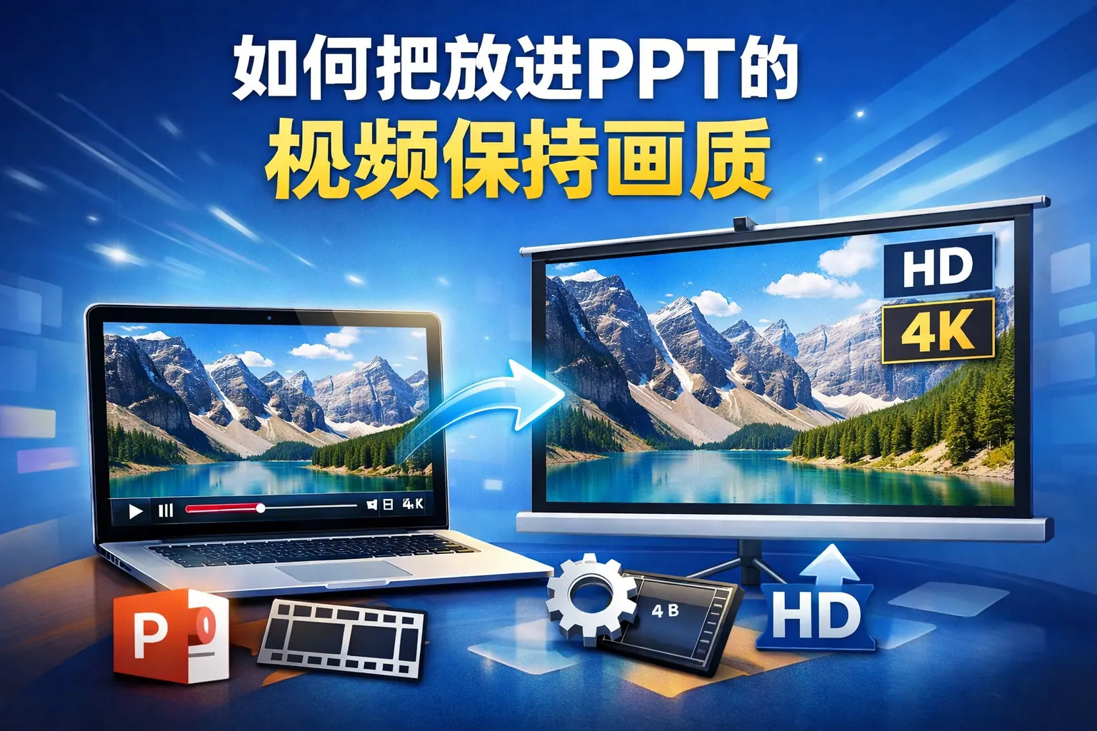 如何把放进ppt的视频保持画质