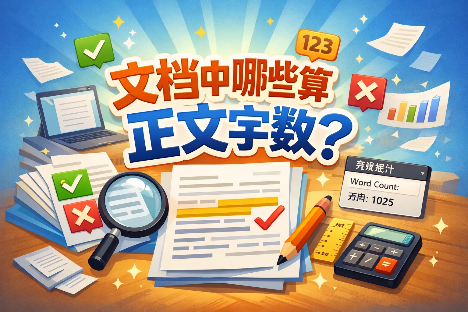 文档中哪些算正文字数