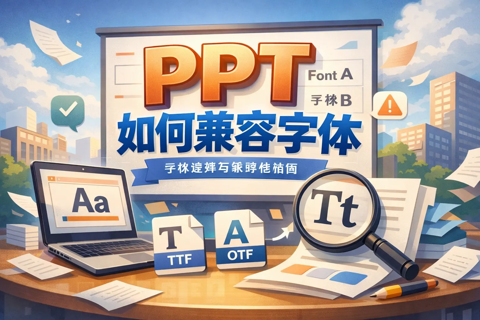 ppt如何兼容字体