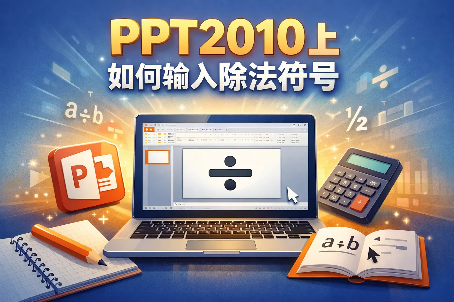 PPT2010上如何输入除法符号
