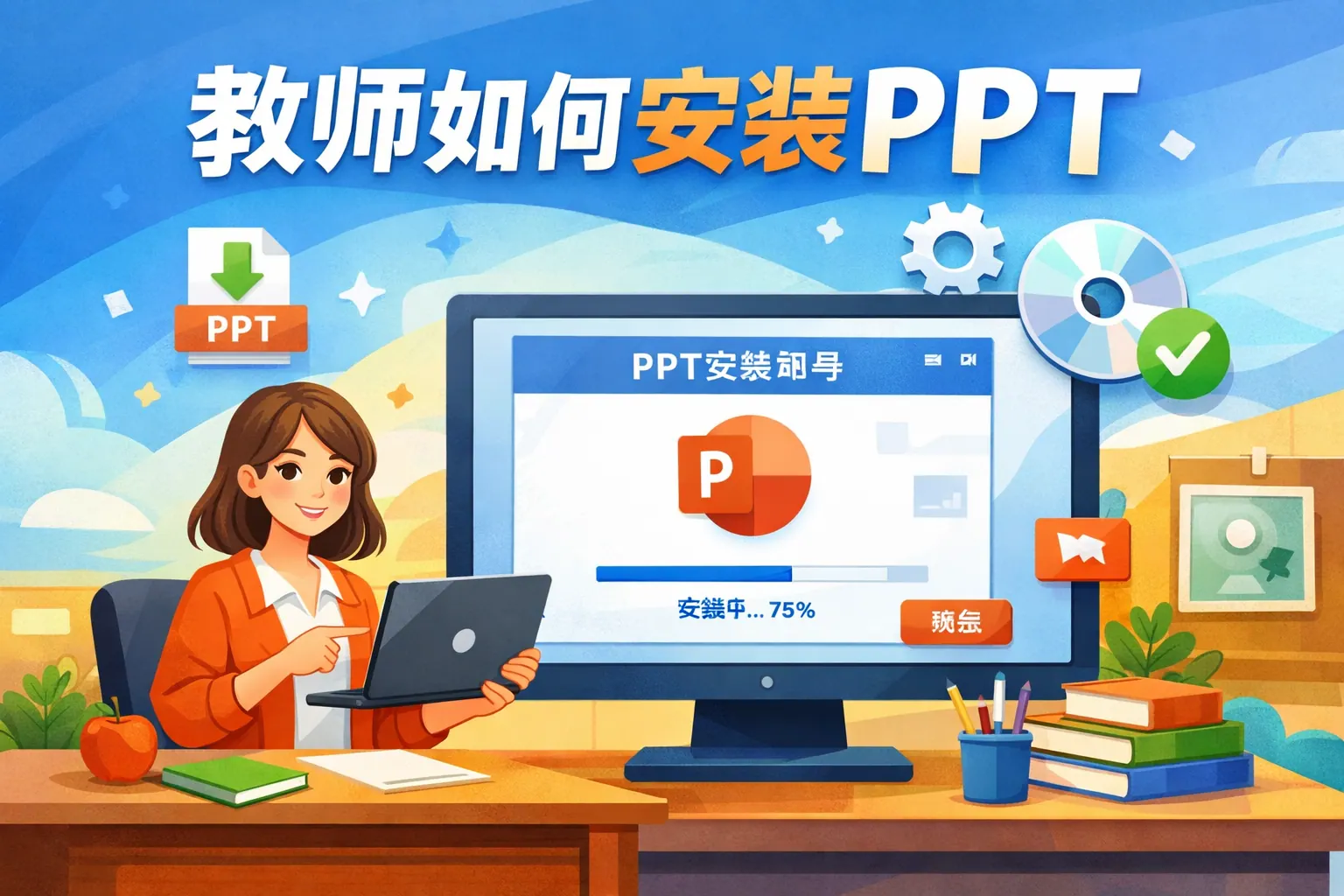 教师如何安装ppt