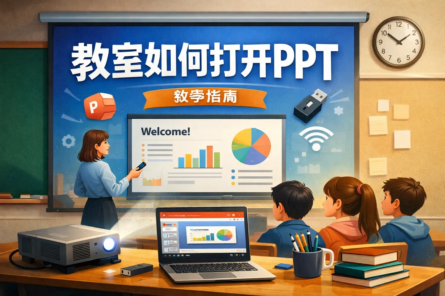 教室如何打开ppt