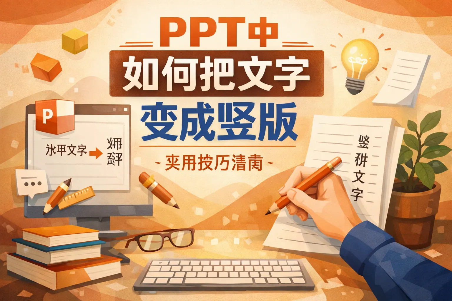 ppt中如何把文字变成竖版