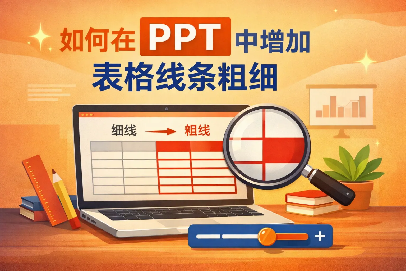 如何在ppt中增加表格线条粗细
