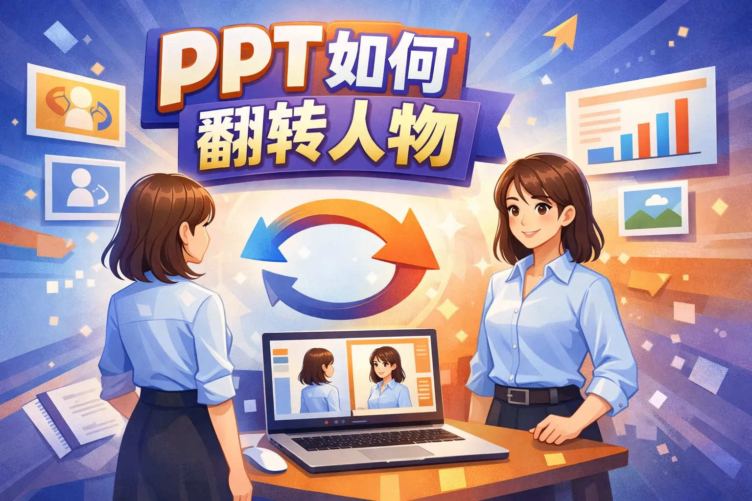 ppt如何翻转人物