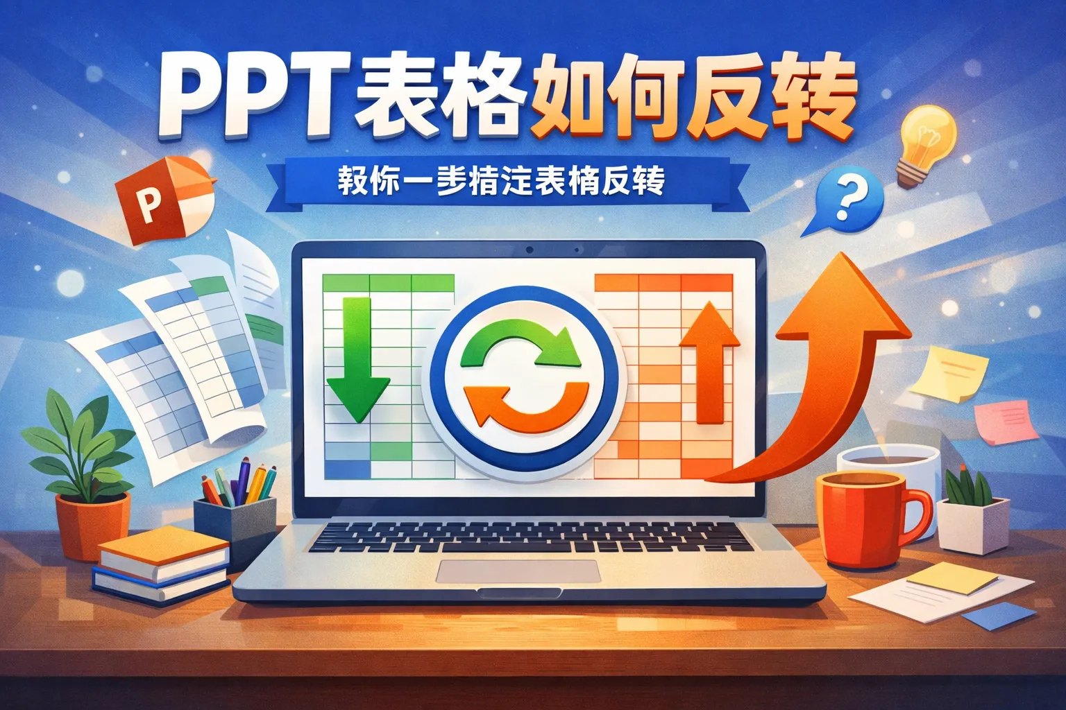 ppt表格如何反转