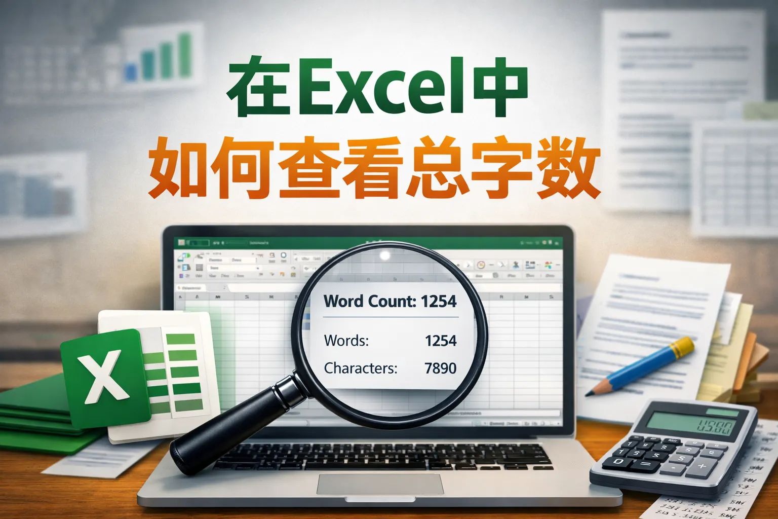 在excel中如何查看总字数