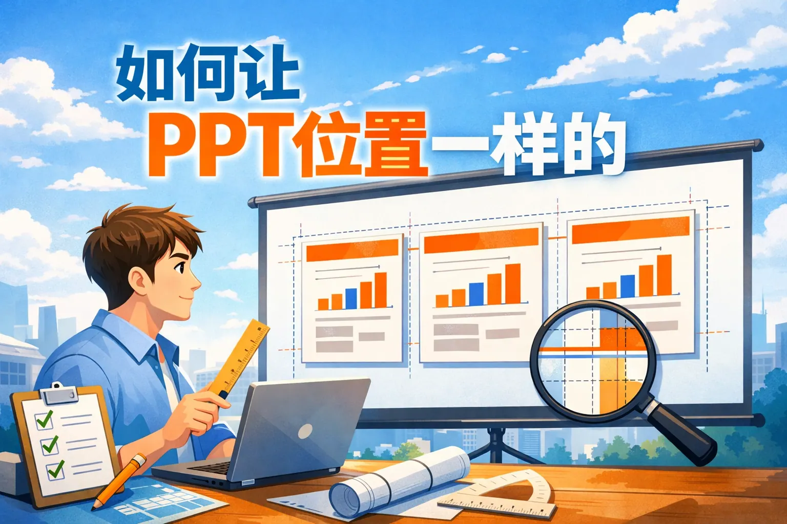 如何让ppt位置一样的