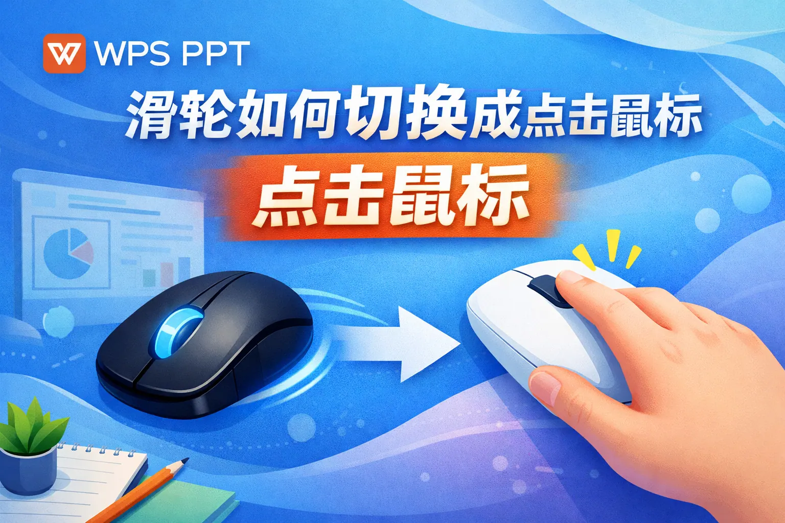 wps ppt滑轮如何切换成点击鼠标