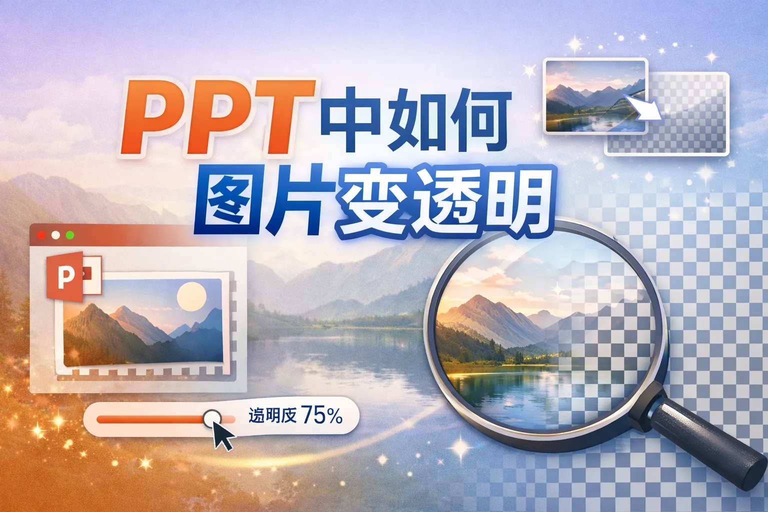 ppt中如何图片变透明