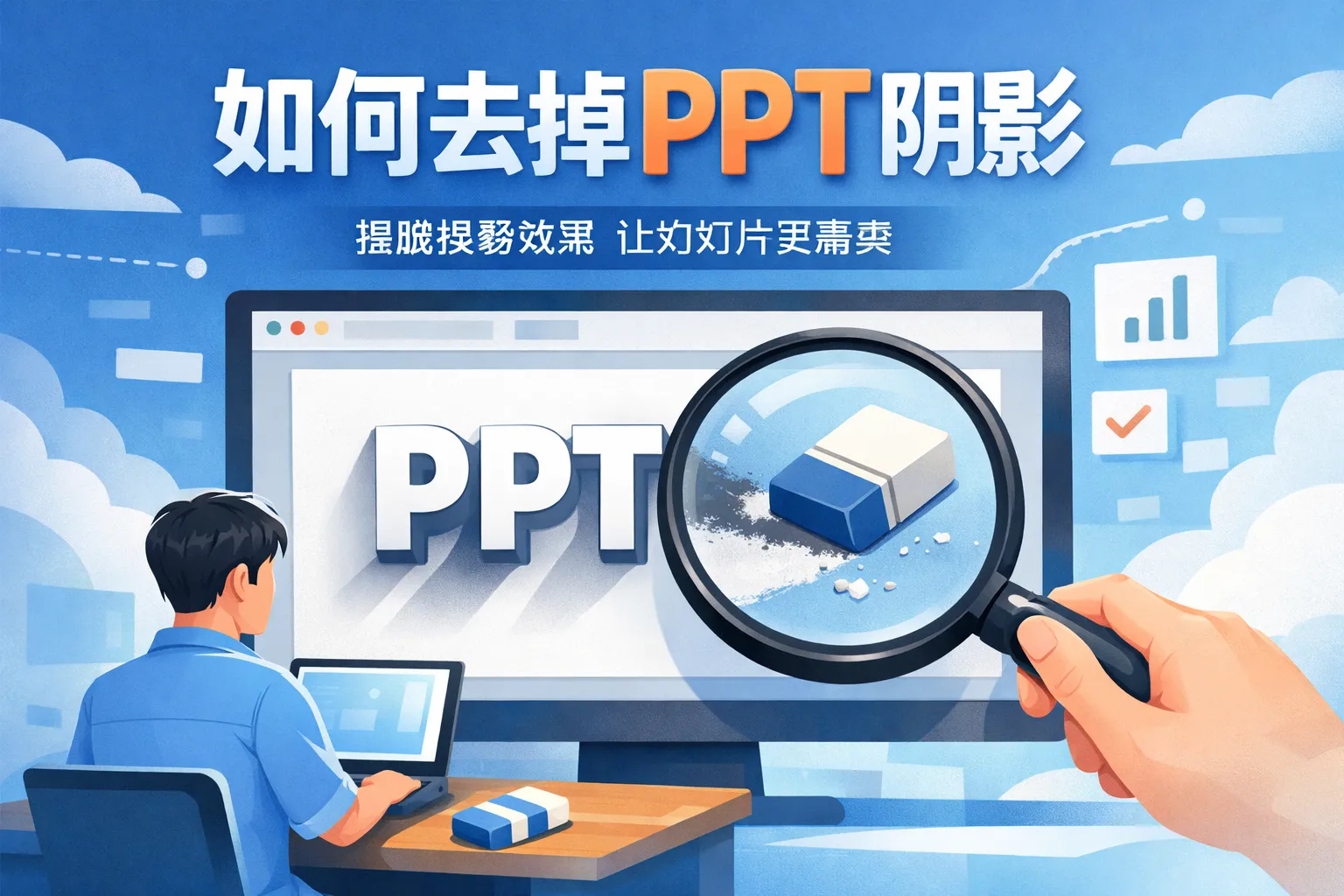 如何去掉ppt 阴影