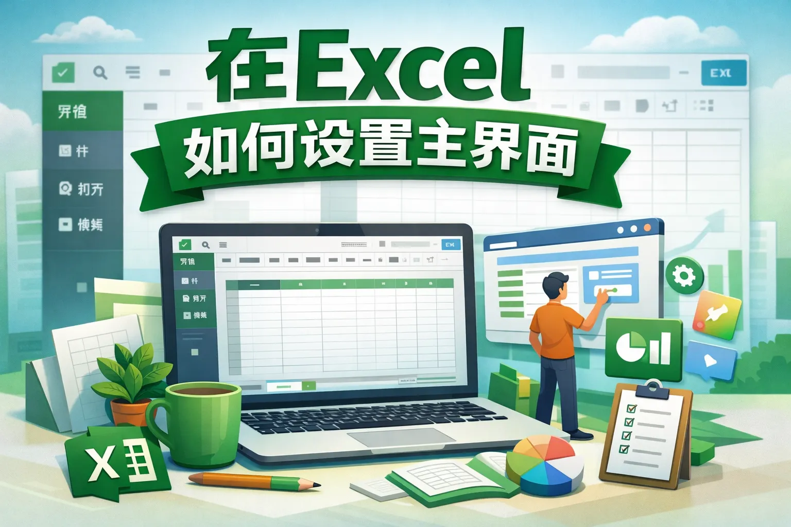 在excel如何设置主界面